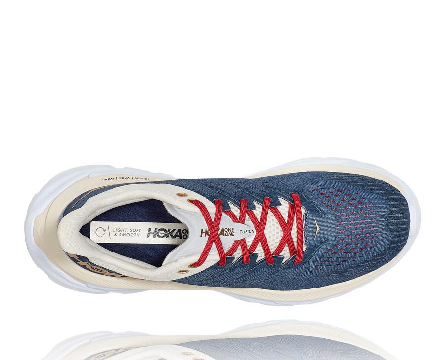 Hoka Australia One One Clifton Edge - Womens Running Shoes Blue/White - HQJPM-1086